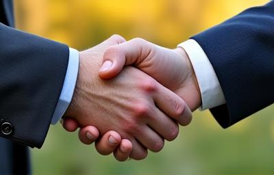Una stretta di mano tra un professionista e un pensionato